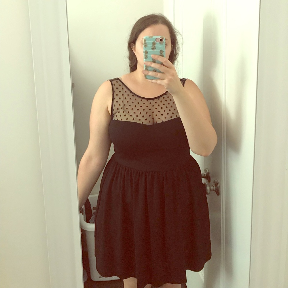 Aqua brand black mini skater dress